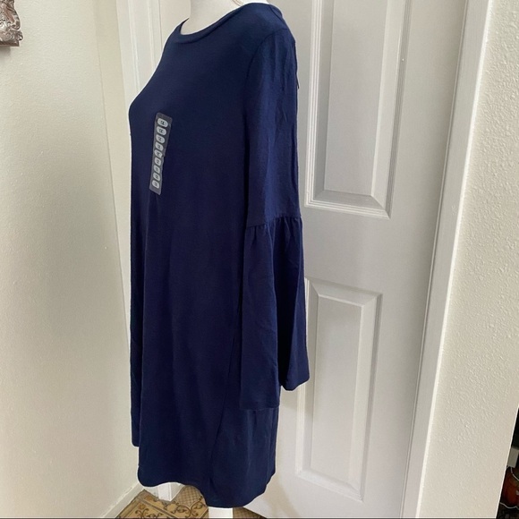 B Collection by Bobeau Curvy Shift Dress Navy 1X - Picture 4 of 8